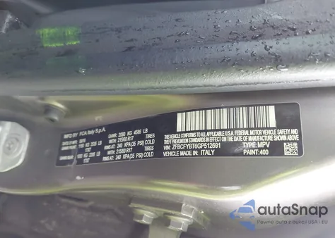 2016 Fiat 500X Easy из США, поврежденный, VIN ZFBCFYBT6GP512691